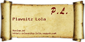 Plavsitz Lola névjegykártya